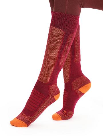 Dámské Ponožky Icebreaker Merino Ski+ Medium Over the Calf Růžové | CZ 1528CTVE